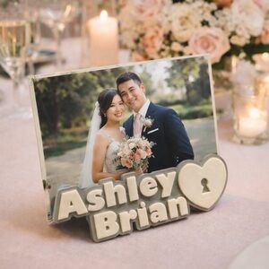 CUSTOM with Your Names - 3D Printed Desktop Decor or Photo Holder